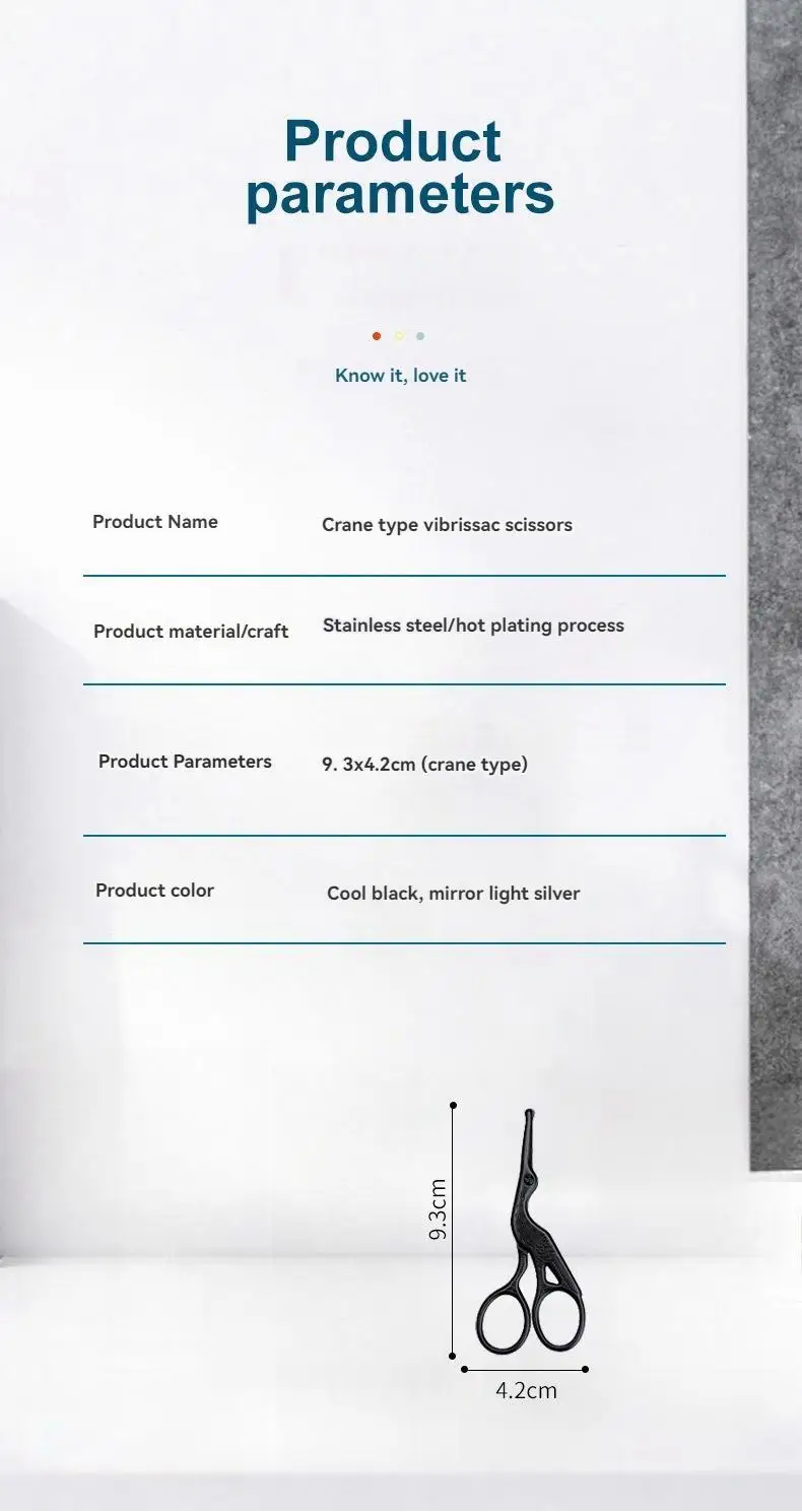 Cabeça redonda de aço inoxidável nariz tesoura cabelo tipo cegonha beleza tesoura para sobrancelhas nariz cabelo barba orelha cabelo sobrancelha tesoura - Imagem 17