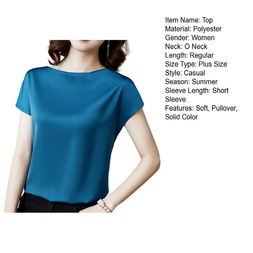 O pescoço senhora camiseta blusa primavera feminina casual cor sólida manga curta blusas camisas soltas pulôver túnica blusas roupas femininas - Imagem 31