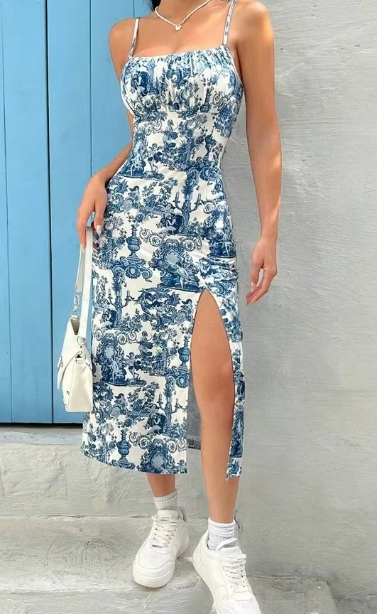 Outono 2025 vestido longo sem alças envoltório no peito fenda alta margarida estampa leopardo envoltório em torno da saia vestido maxi - Imagem 12