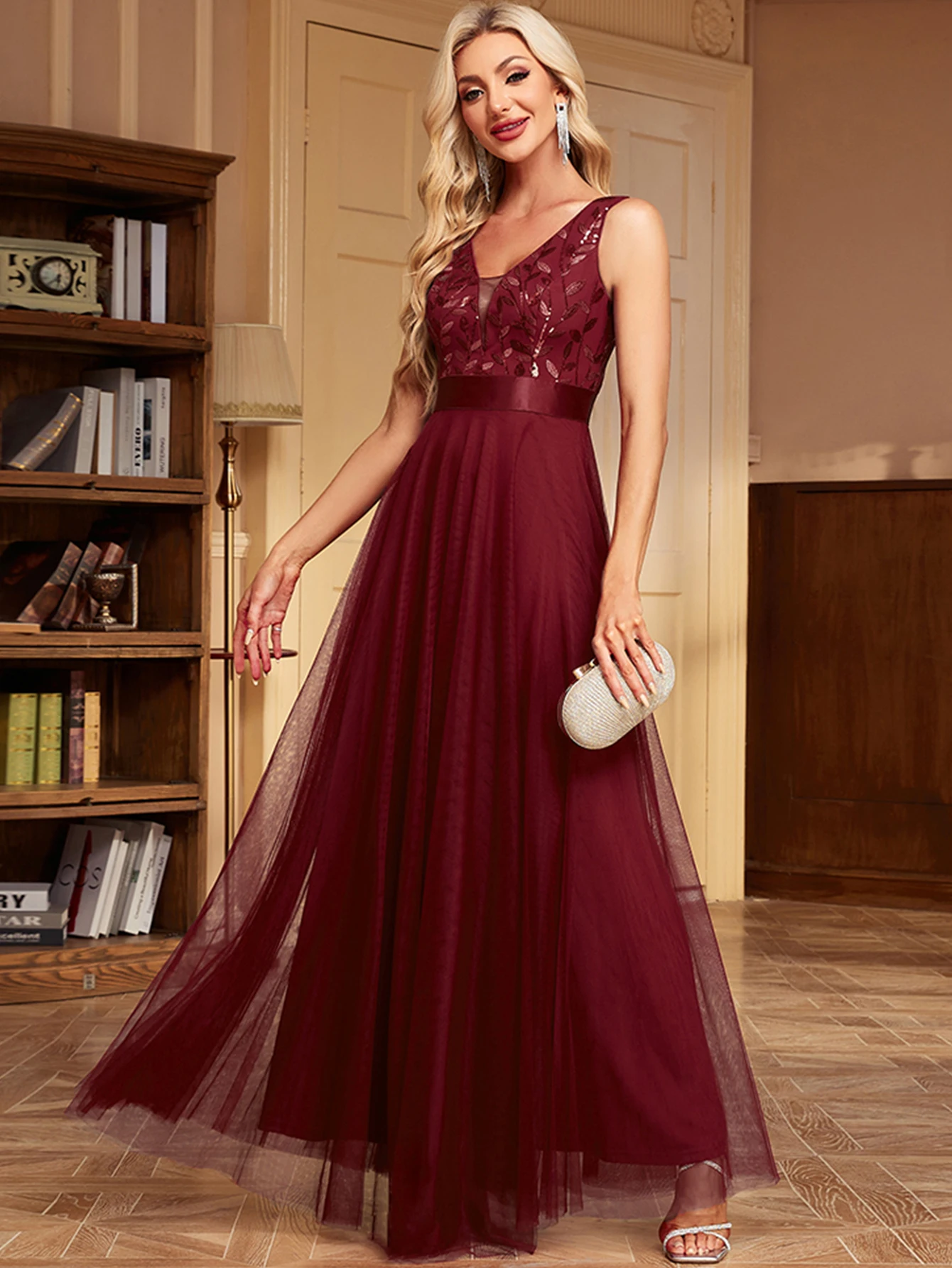 Vestido de festa para as mulheres elegante, sem costas maxi lantejoulas vestido de verão - Imagem 22