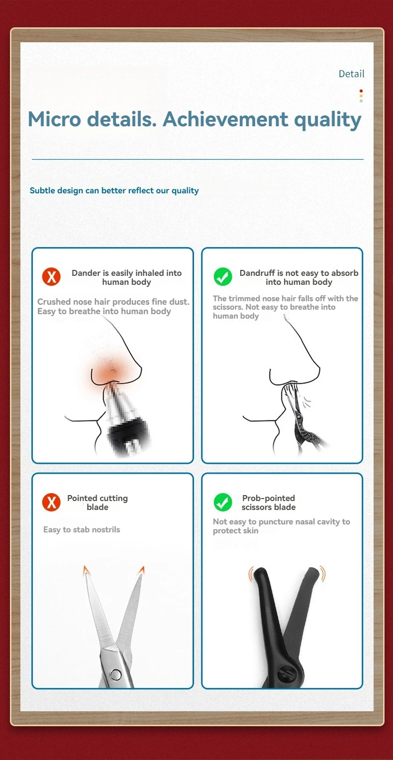 Cabeça redonda de aço inoxidável nariz tesoura cabelo tipo cegonha beleza tesoura para sobrancelhas nariz cabelo barba orelha cabelo sobrancelha tesoura - Imagem 14