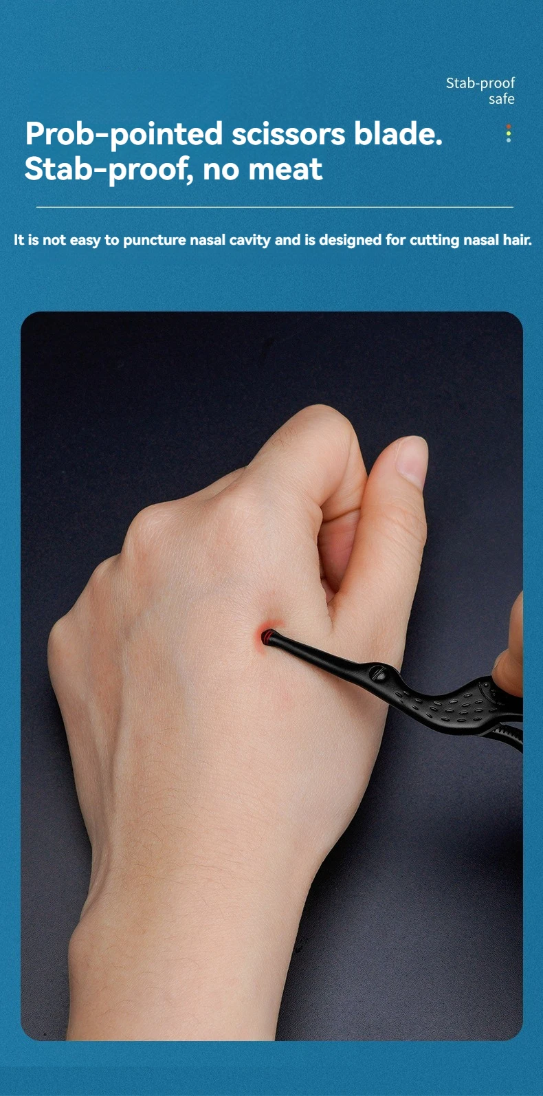 Cabeça redonda de aço inoxidável nariz tesoura cabelo tipo cegonha beleza tesoura para sobrancelhas nariz cabelo barba orelha cabelo sobrancelha tesoura - Imagem 13