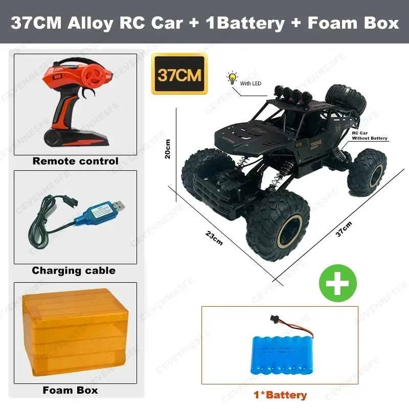 4wd rc carro 1:12 fora da estrada 4x4 todos os terrenos carros de controle remoto rádio elétrico buggy caminhão corrida deriva com luzes led brinquedos presentes - Imagem 10