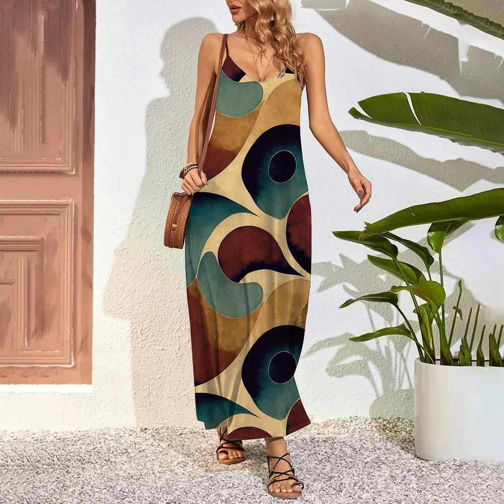 Vestido extra longo feminino, vestidos maxi tamanho grande, estampa 3D - Imagem 2