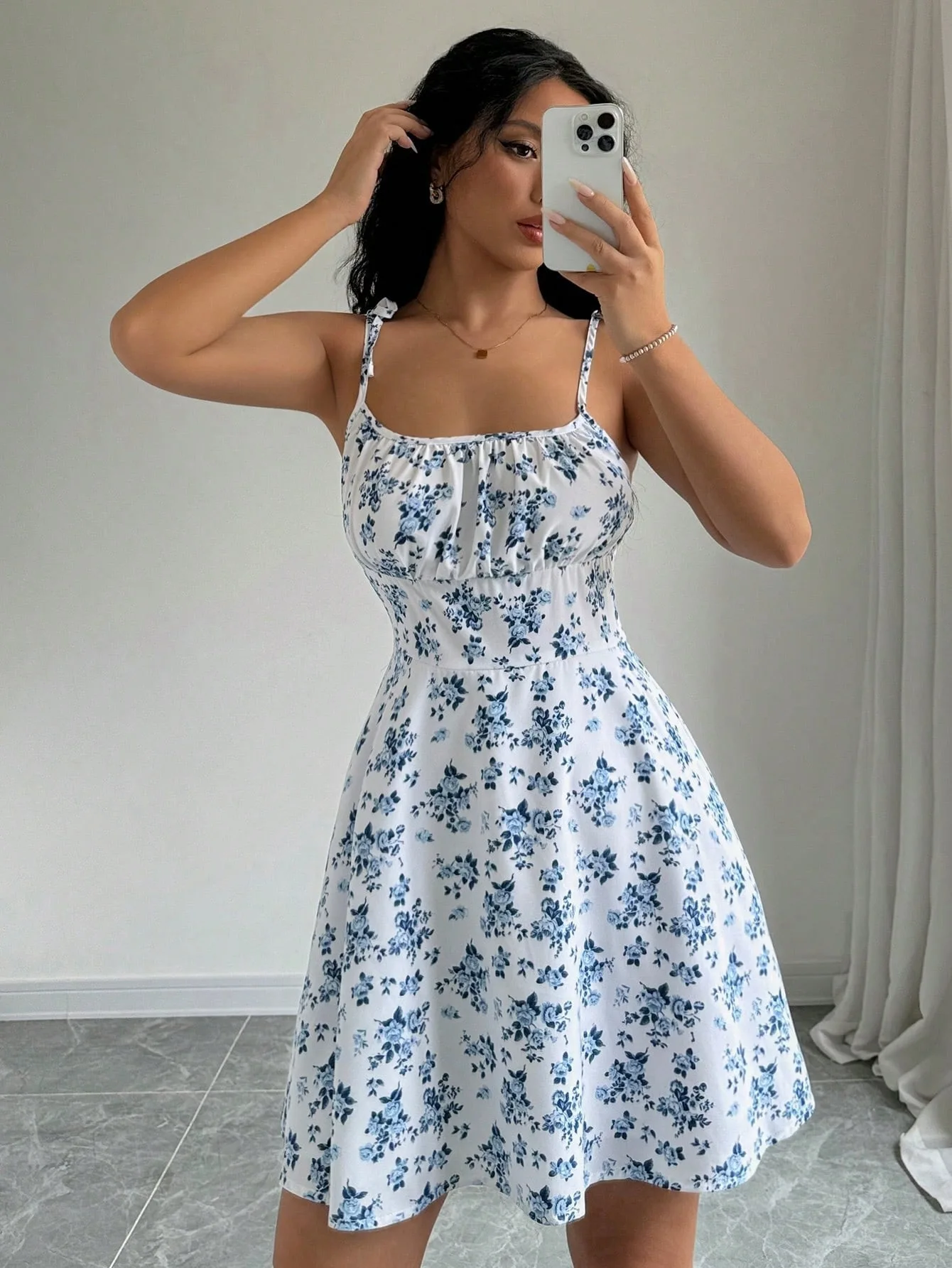 Vestido curto de praia com alça espaguete floral de verão feminino, mini vestido feminino, roupas femininas, vestidos vermelhos, vestido, novo vestido 2025 - Imagem 12