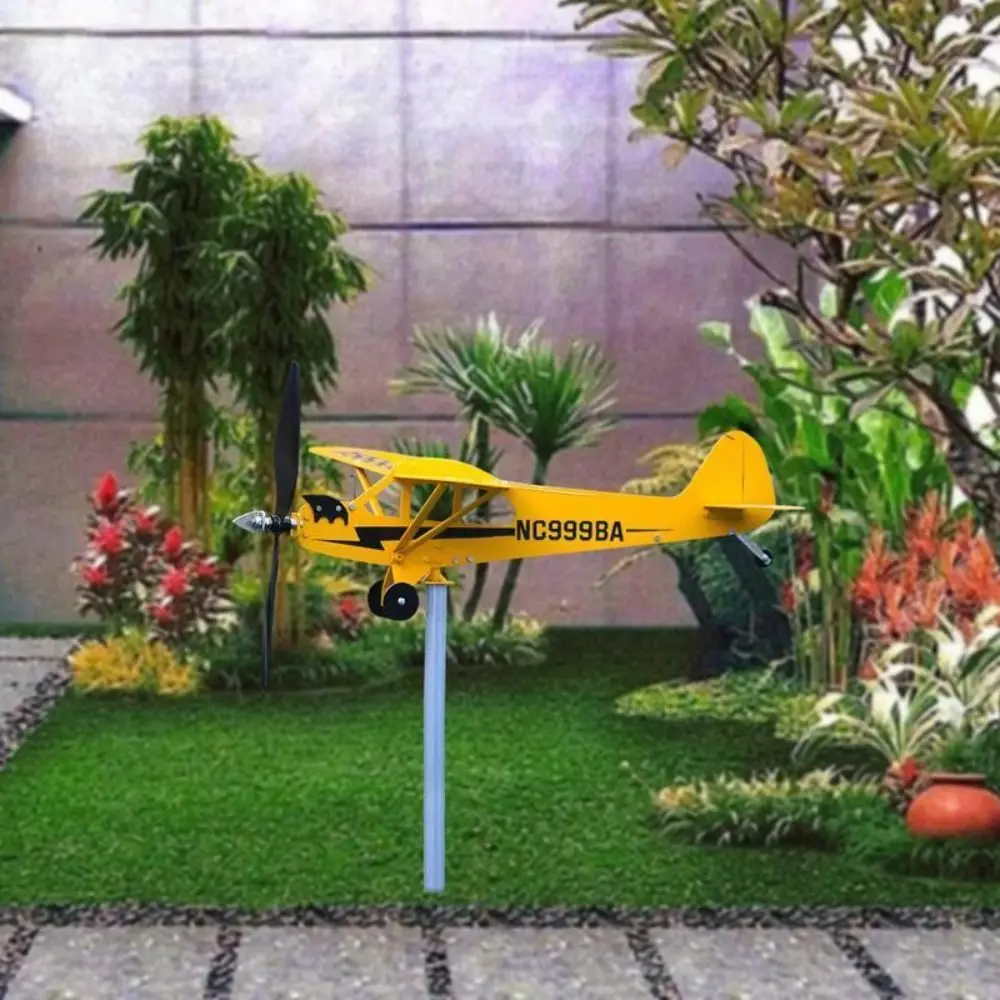 Cata-vento Avião 3D para Exterior Bússola Direção do Vento Decoração de Jardim Cata-vento - Imagem 9