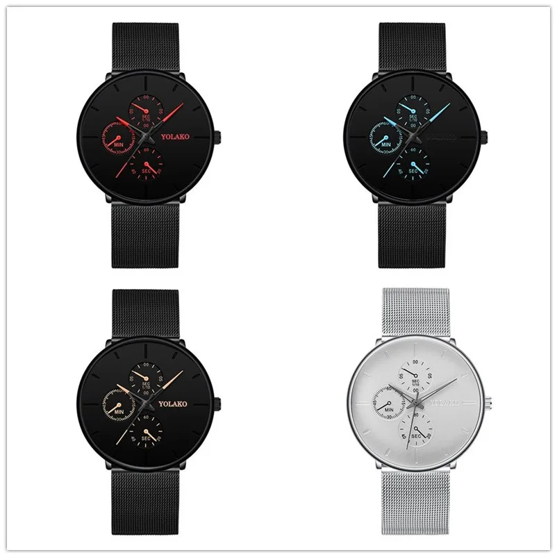 2025 relógios de luxo dos homens para negócios casual ultra fino relógio masculino malha aço inoxidável cinto relógio quartzo relogio masculino - Imagem 27