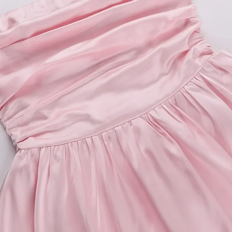 Trendix sexy bandeau mini vestido feminino fora do ombro sem mangas plissado vestidos de cintura alta senhoras festa elegante vestido de moda 2024 - Imagem 17