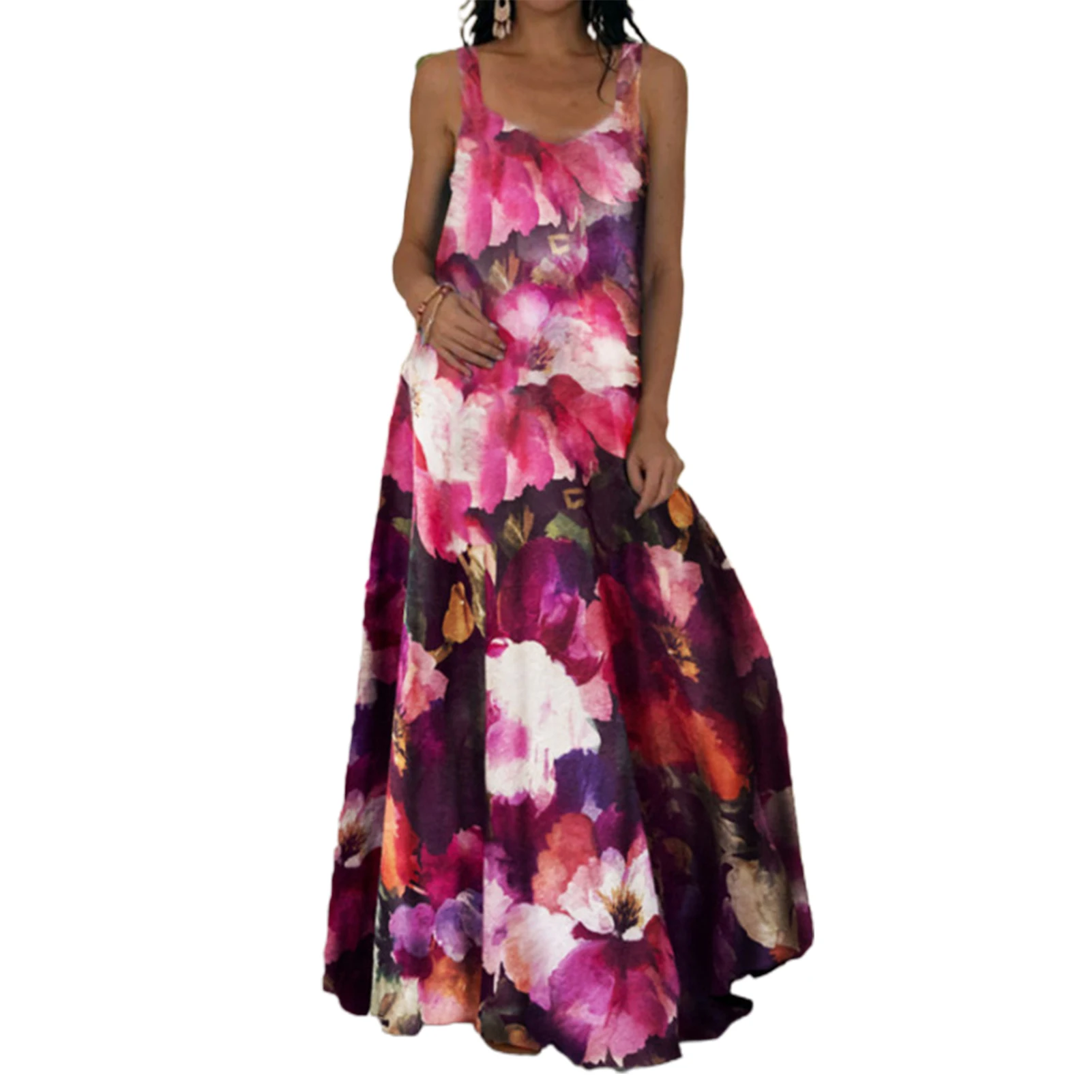 Plus size oversized vestido longo feminino tie-dye impressão 3d maxi vestido de verão cinta fora do ombro grande balanço vestidos de festa - Imagem 12