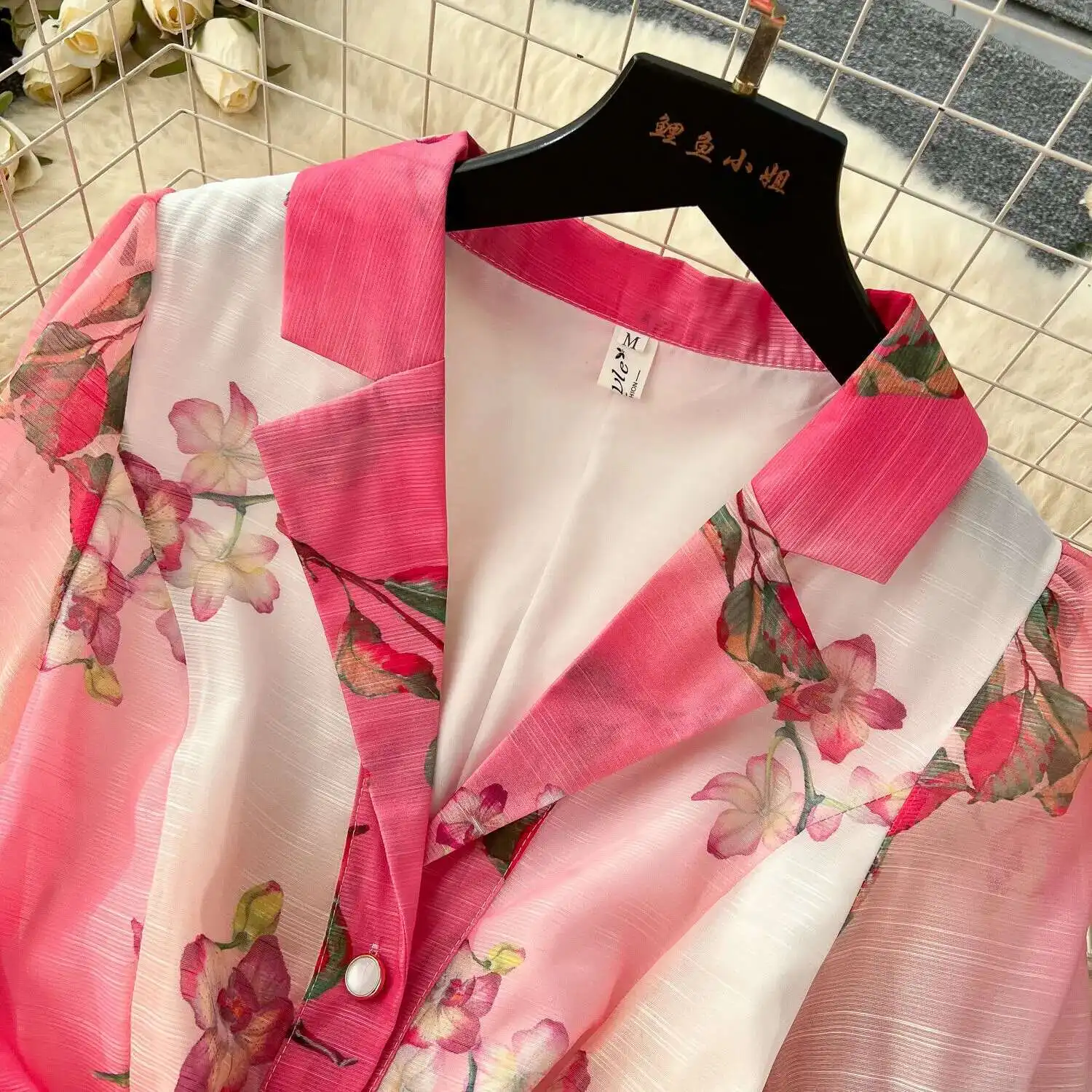 Palácio floral maxi vestido feminino verão férias vestidos longos camisa 2025 primavera manga cheia único breasted pérolas festa vestidos - Imagem 29