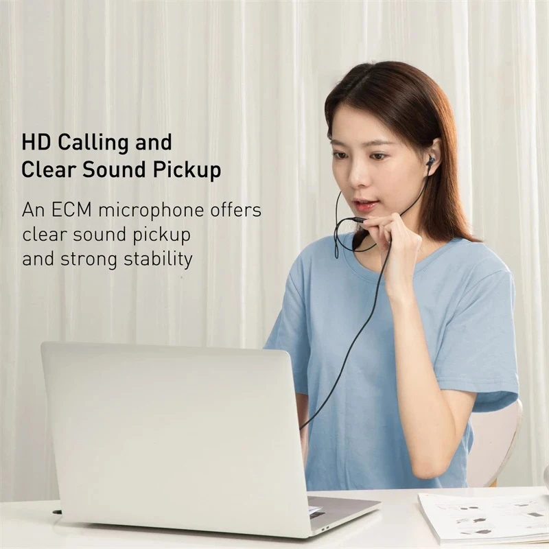 Baseus Bass Sound Fone de ouvido In-Ear Esporte Fones de ouvido com microfone para xiaomi iPhone 6 Samsung Headset fone de ouvido auriculares MP3 - Imagem 4