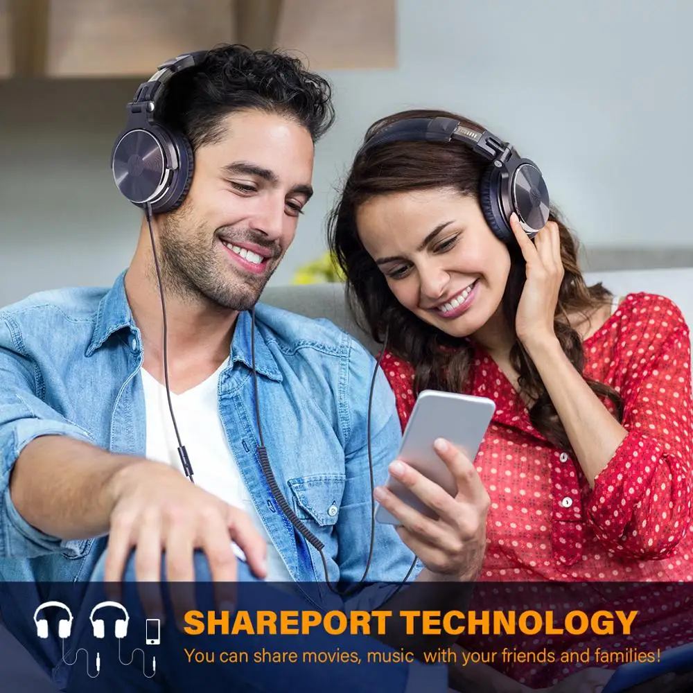 Oneodio pro 10 com fio dj fones de ouvido baixo estéreo gaming headset com microfone para telefone estúdio monitor fone para gravação - Imagem 4